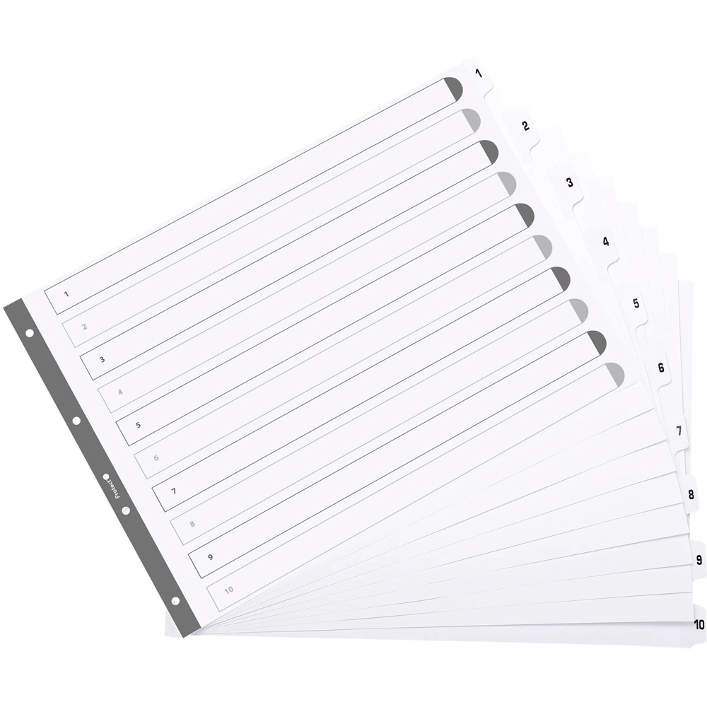 Exacompta A3 White Mylar 1-10 Divider 10 Pack Image 2