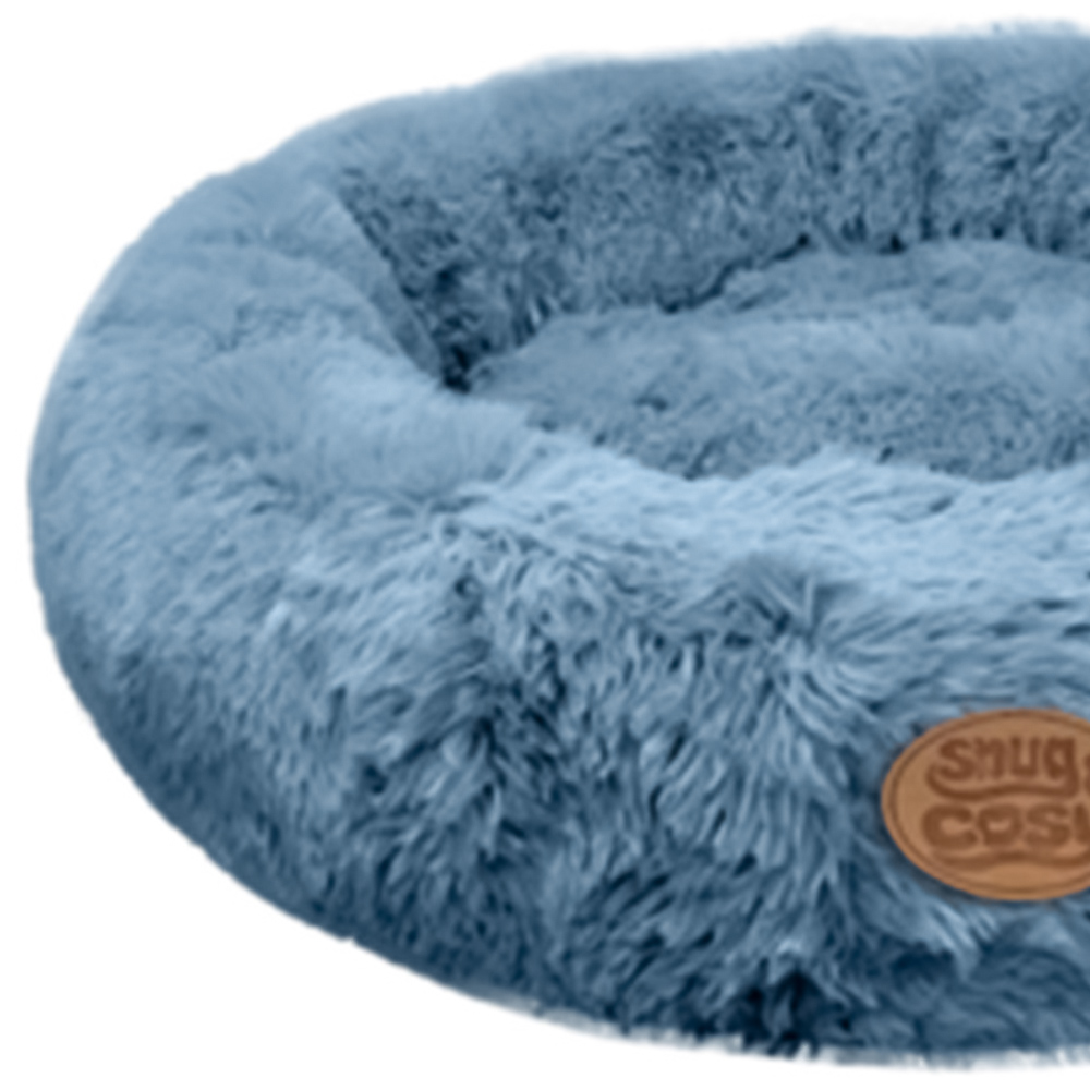 Snug & Cosy Medium Donut Anxiety Relieving Blue Dog Bed Image 2