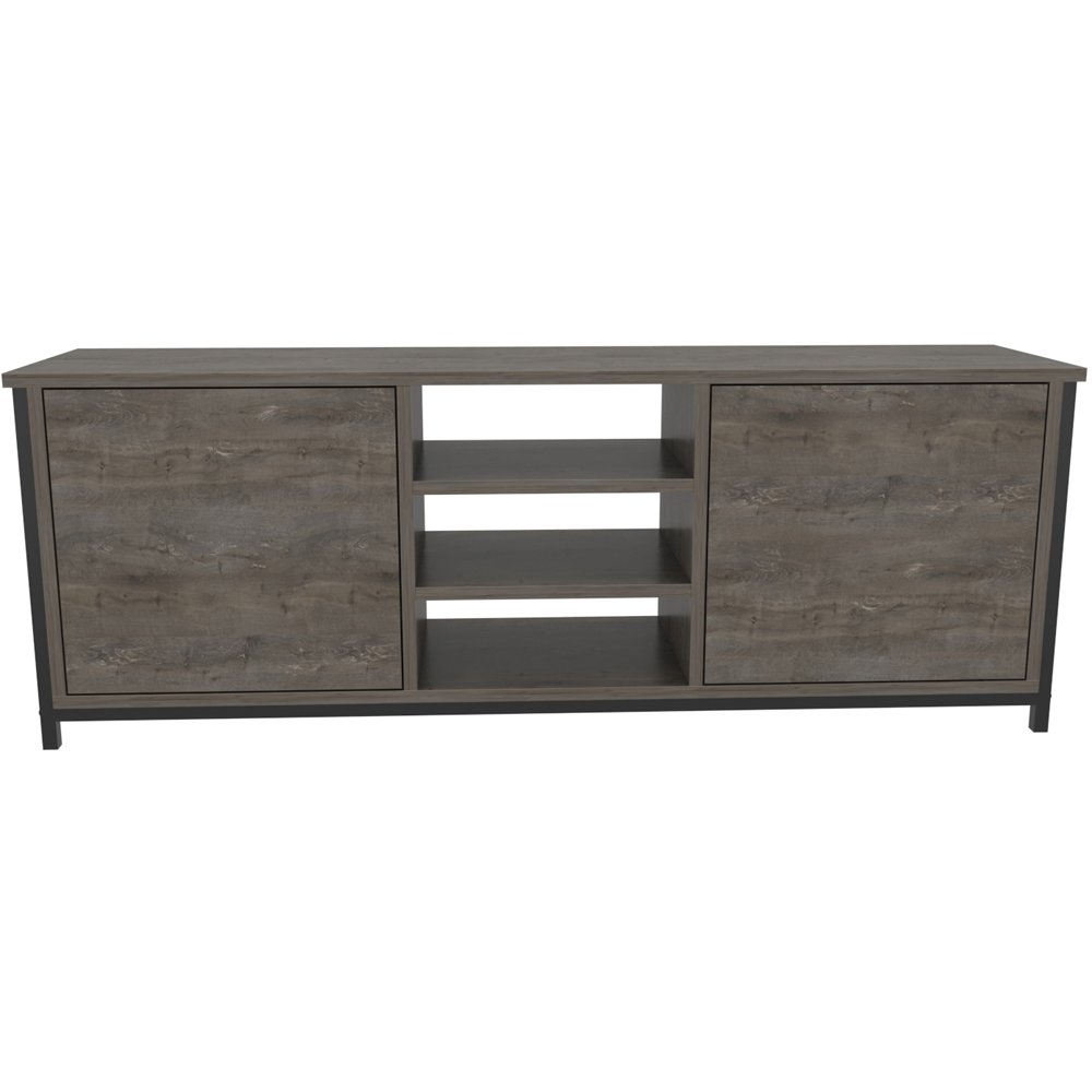 Decorotika Otis 2 Door 3 Shelf Black Wenge TV Stand for 63 inch TV Image 3