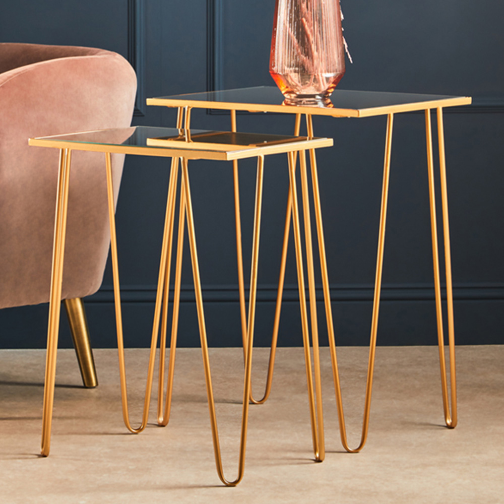 Premier Housewares Avantis Rectangular Side Table Set of 2 Image 1