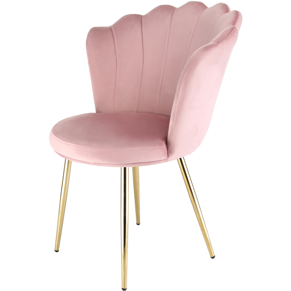 Mini Flora Set of 2 Pink Velvet Dining Chair Image 2