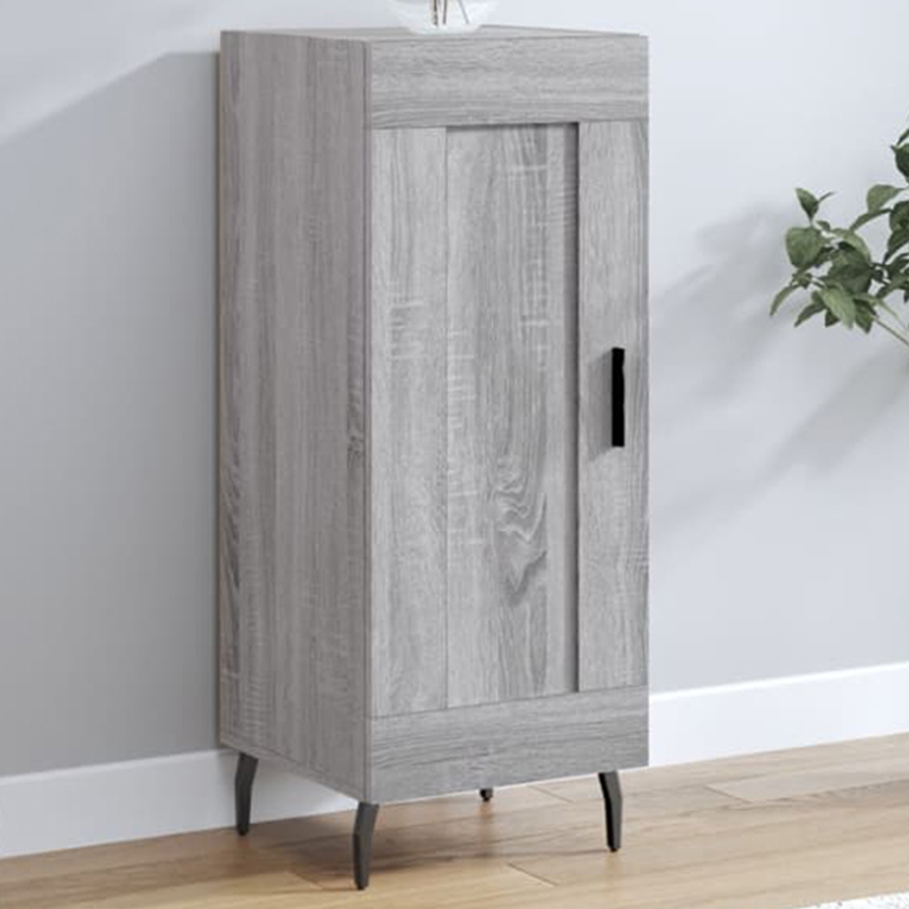 vidaXL Single Door Grey Sonoma Wooden Sideboard Image 1