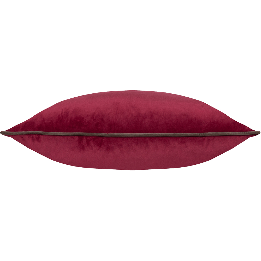 Furn Meridian Cranberry and Mocha Velvet Cushion 45 x 45cm Image 3
