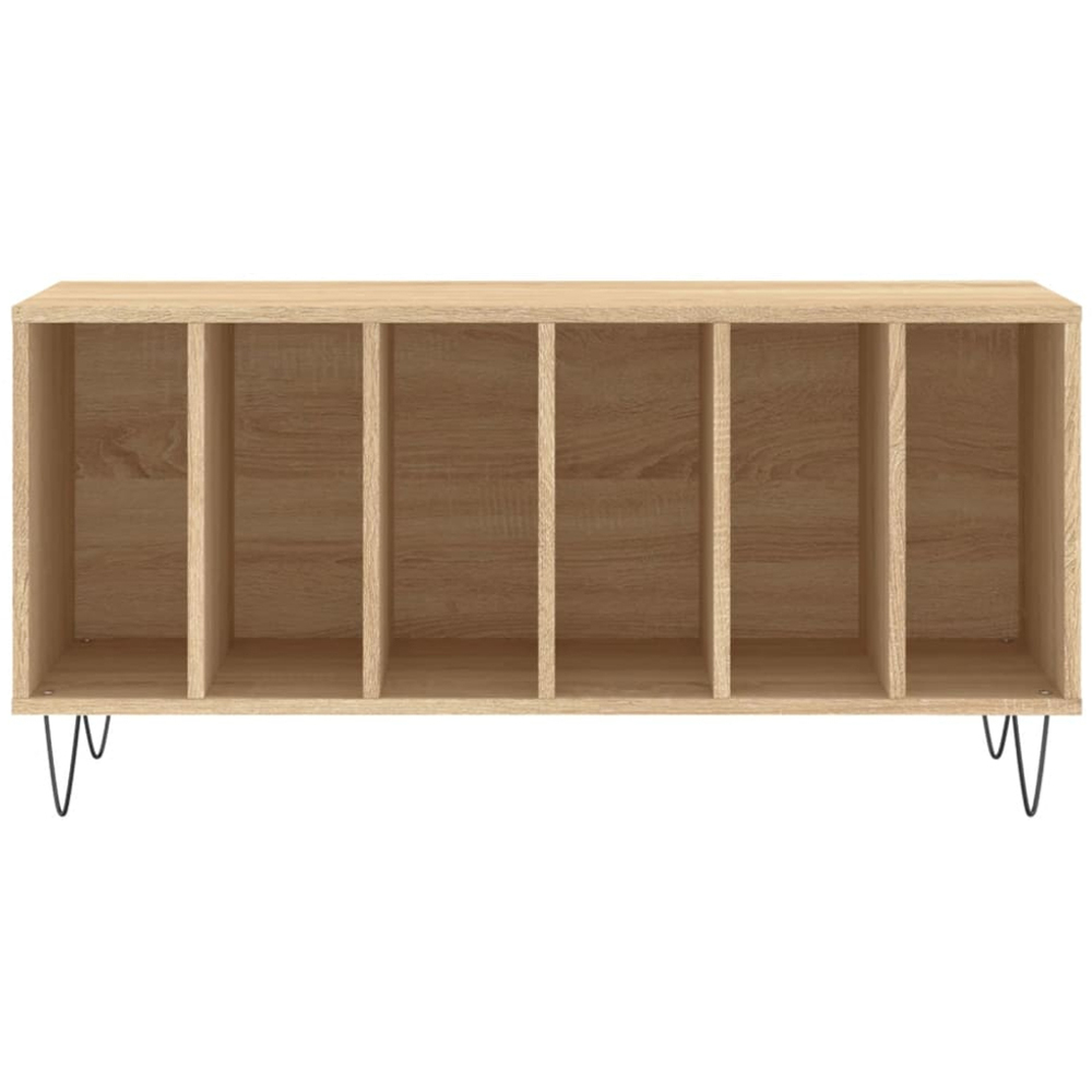 vidaXL 6 Shelf Sonoma Oak Record Cabinet Image 4