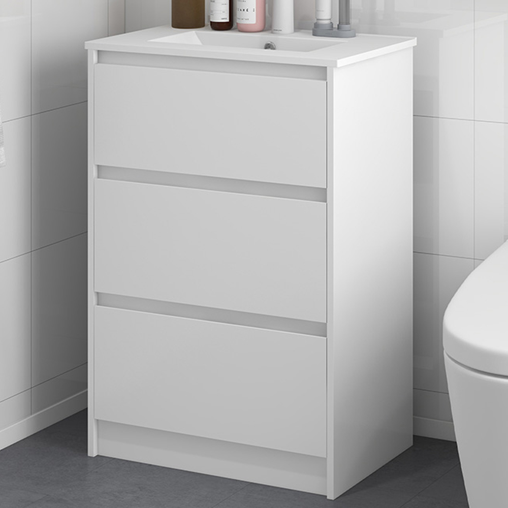 Kleankin White Bathroom Vanity Unit Image 1