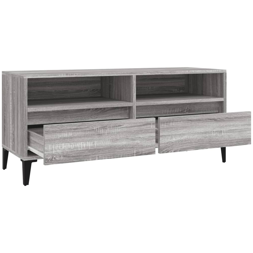vidaXL 2 Drawer 2 Shelf Grey Sonoma TV Cabinet Image 3