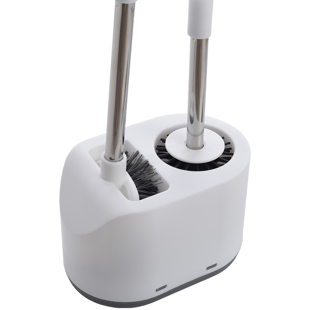 Living and Home Silicone and Nylon Toilet Bowl Cleaning Brush Set Image 4