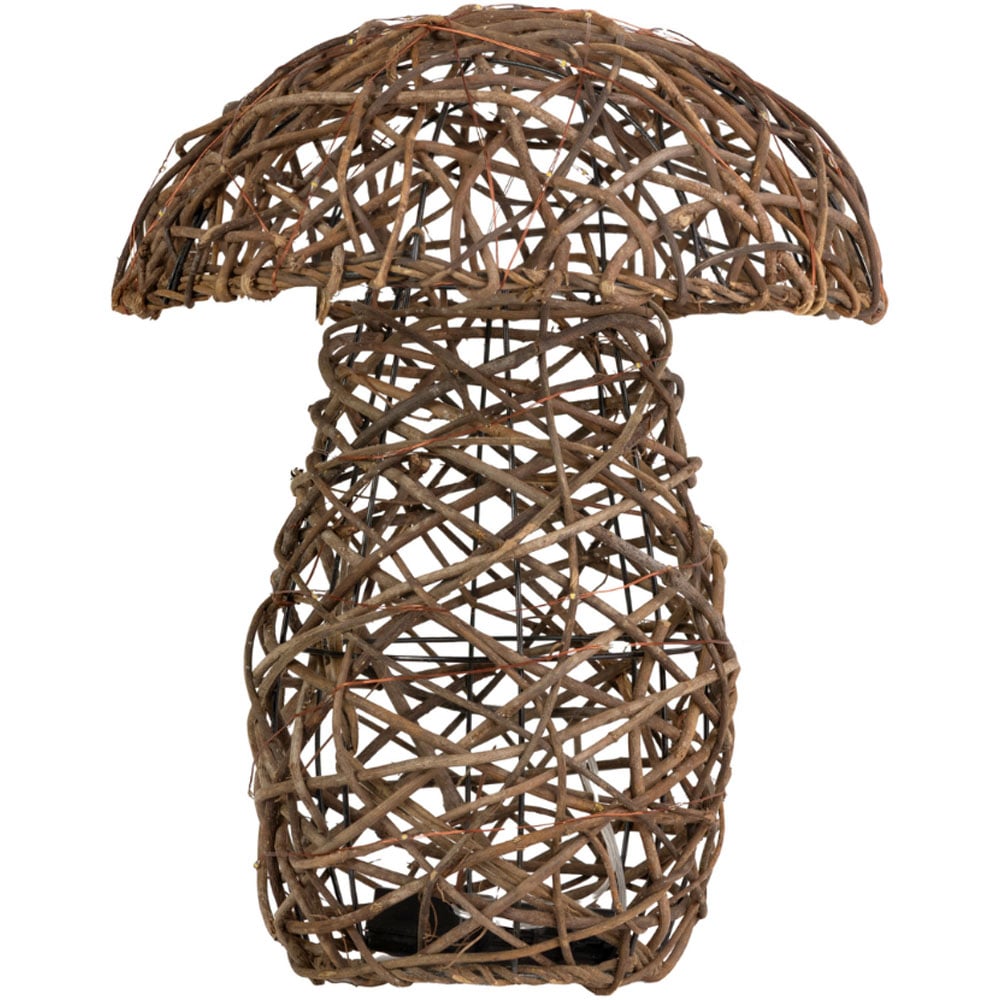 Garden Mile Warm White LED Rattan Mushroom Light 34cm Image 1