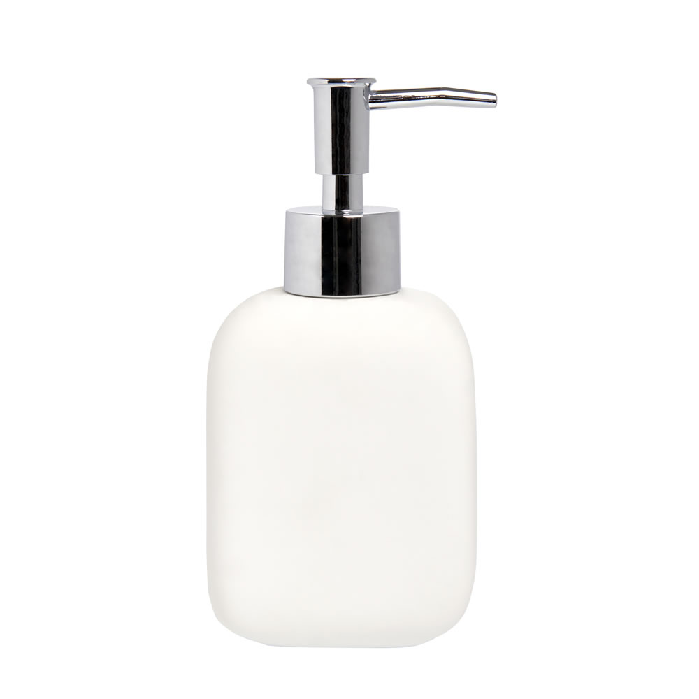 Wilko Soft Touch White Soap Dispenser Image 1