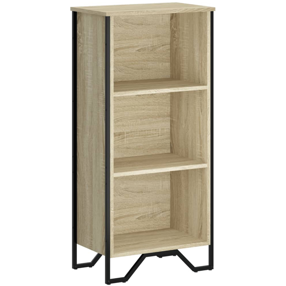 vidaXL 3 Shelf Sonoma Oak Bookcase Image 2