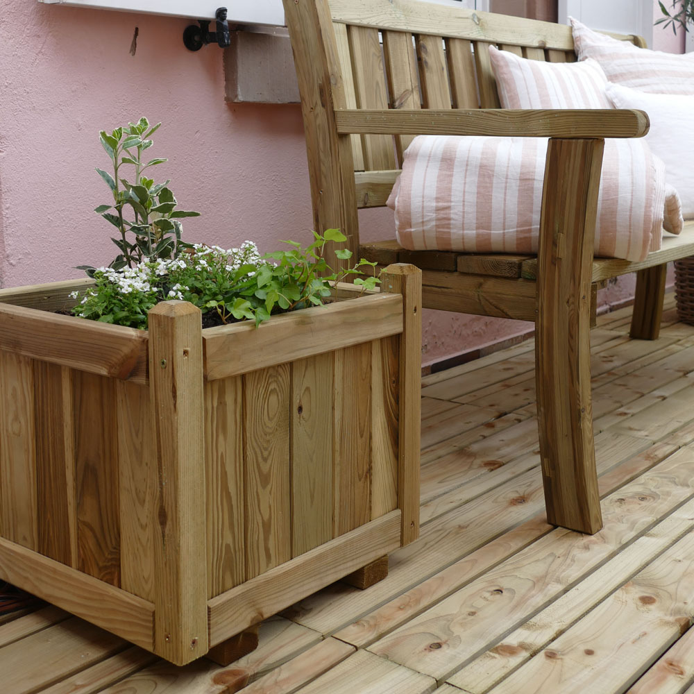 Cerland Vendome Wooden Square Planter 46cm Image 5