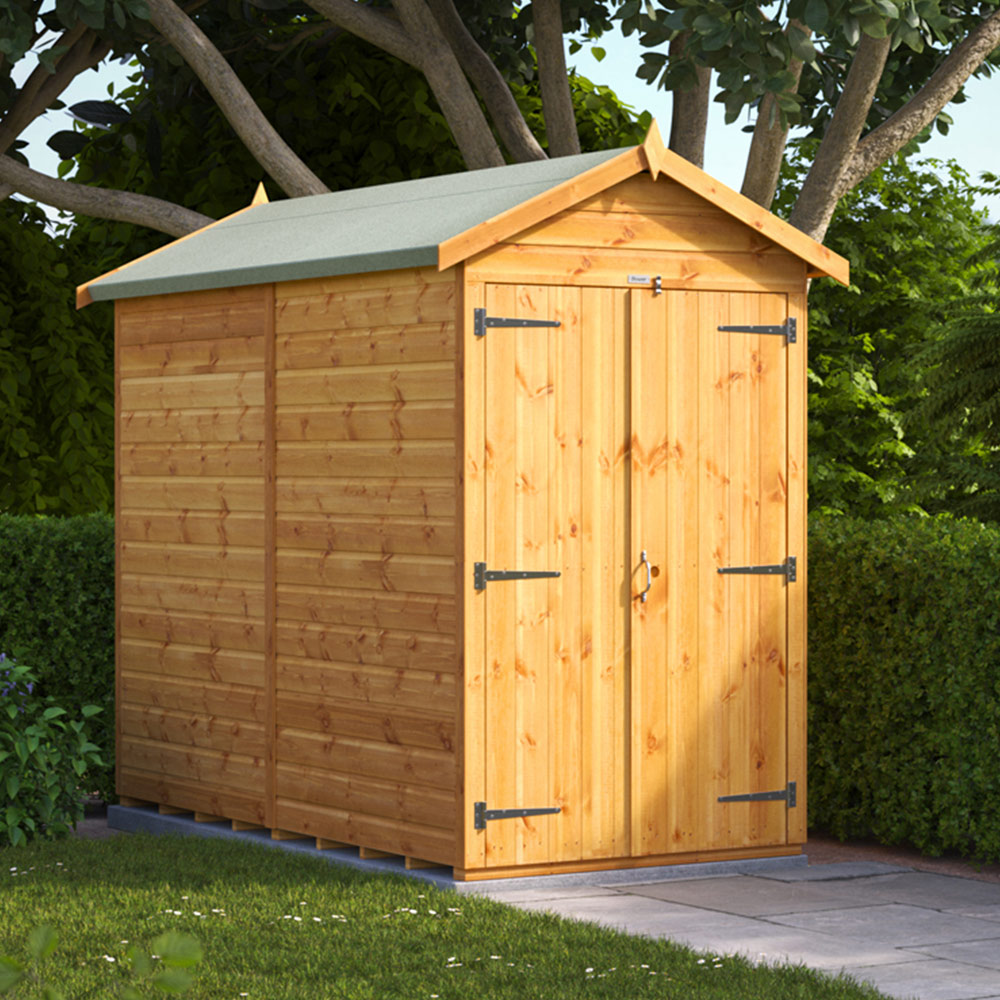 Power Sheds 8 x 4ft Double Door Apex Wooden Shed Image 2