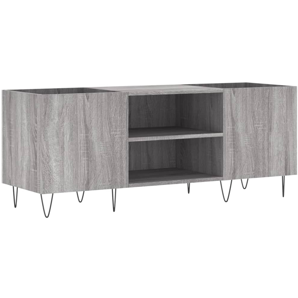 vidaXL 2 Shelf Grey Sonoma Record Cabinet Image 2
