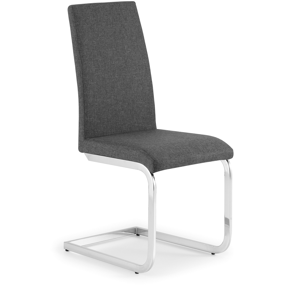 Julian Bowen Roma Set of 2 Slate Grey Cantilever Dining Chairs Image 3