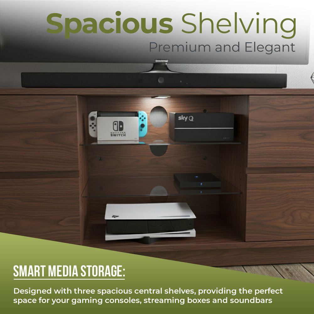 Centurion Supports Avitus 4 Drawer 3 Shelf Premium Walnut TV Unit Image 8