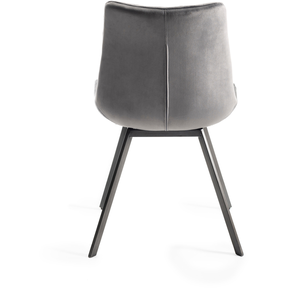Bentley Designs Fontana Grey Velvet Fabric Upholstered Chair Image 5