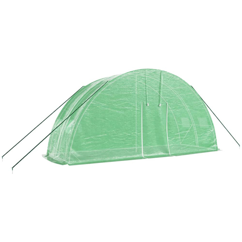 vidaXL Green Polyethylene Galvanised Steel Frame 19.6 x 6.5ft Greenhouse Image 2