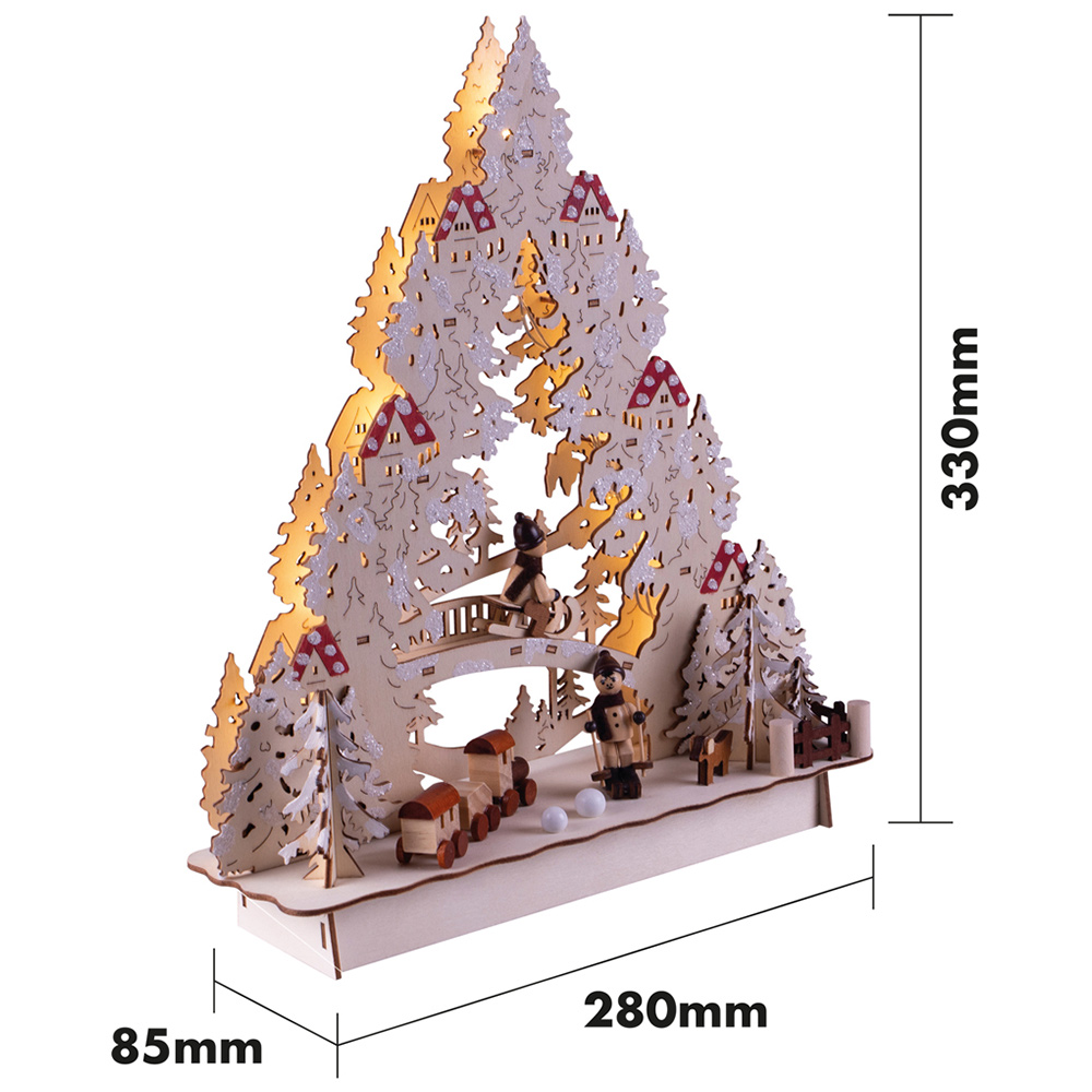 St Helens Festive Light Up Wooden Christmas Scene Decoration Image 4