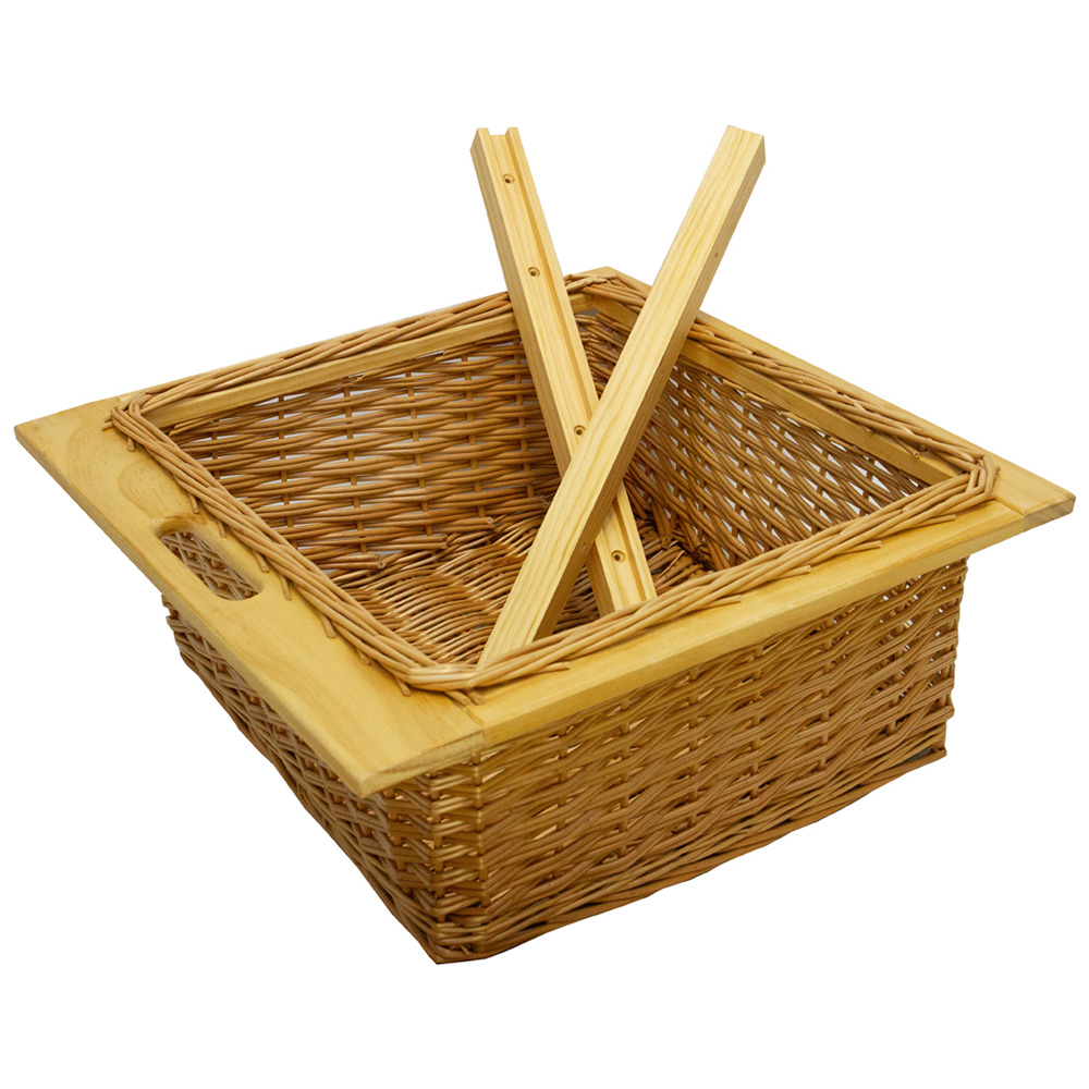 Kukoo Brown Beech and Rattan Wicker Kitchen Basket 3 Pack Image 3