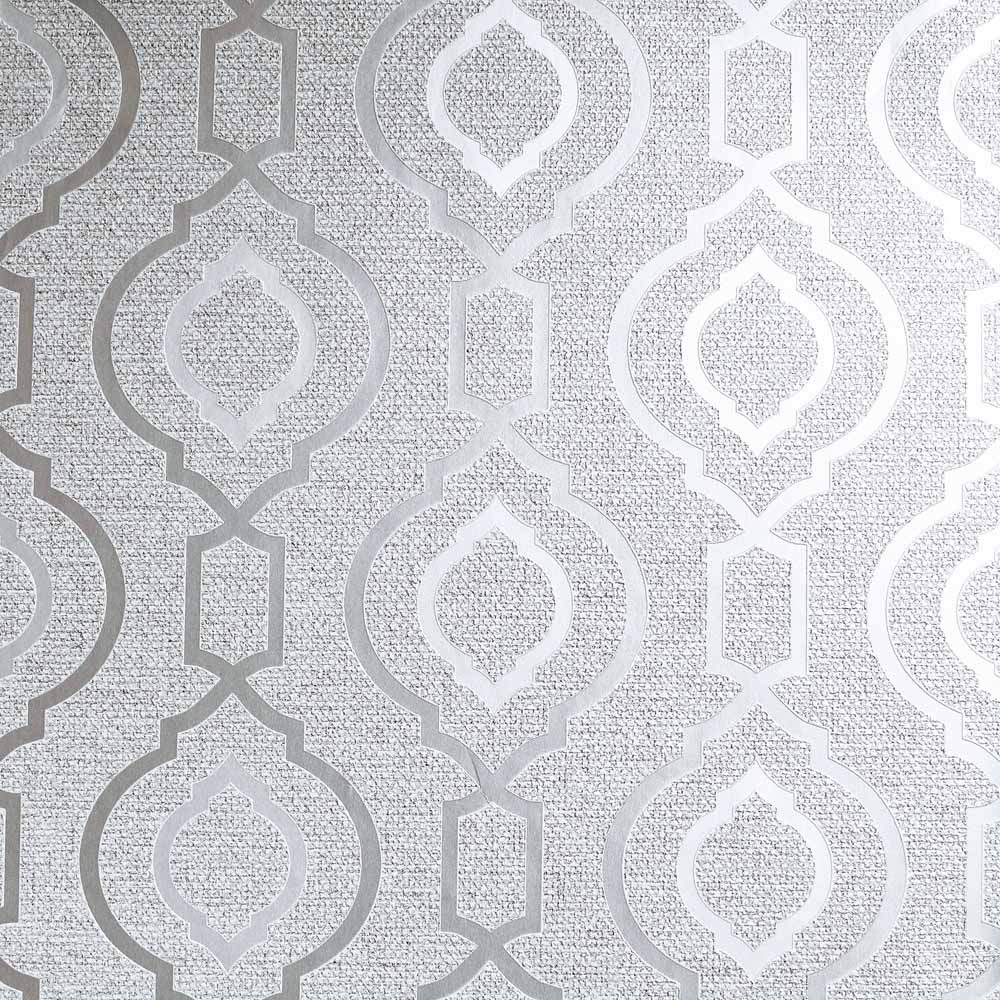Arthouse Calico Trellis Grey Wallpaper Image 1