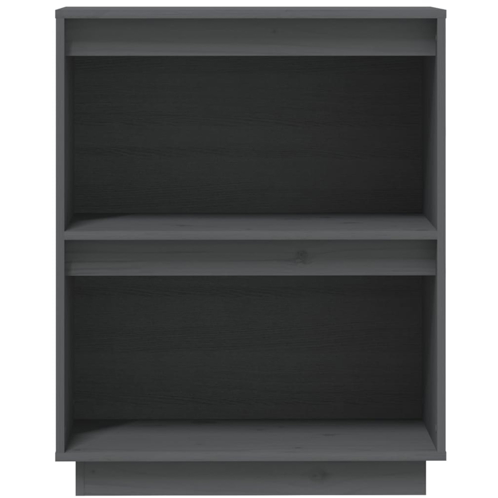 vidaXL 2 Open Shelf Grey Solid Pine Wood Console Cabinet Image 5