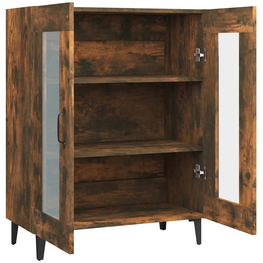 vidaXL 2 Glass Door Smoked Oak Sideboard Image 7