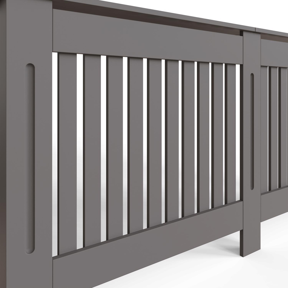 FWStyle Grey Vertical Slat MDF Radiator Cover XL Image 4