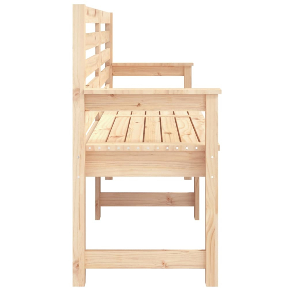 vidaXL Natural Solid Pine Wood Slatted Garden Bench 159.5 x 48 x 91.5cm Image 4