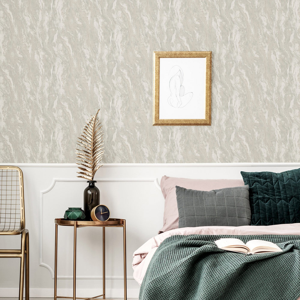 Arthouse Luxe Textured Soft Silver Wallpaper Image 3