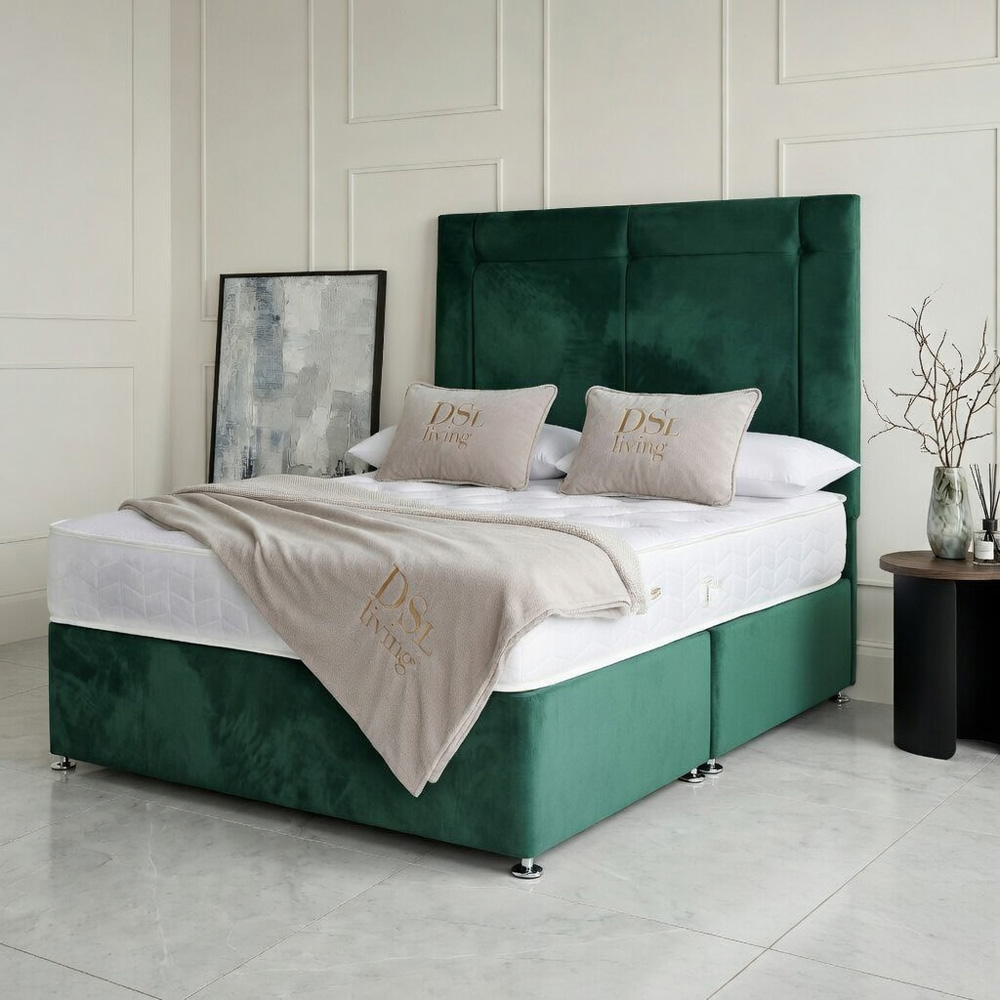 DS Living Kingsley Single Green Plush Divan Bed Image 5