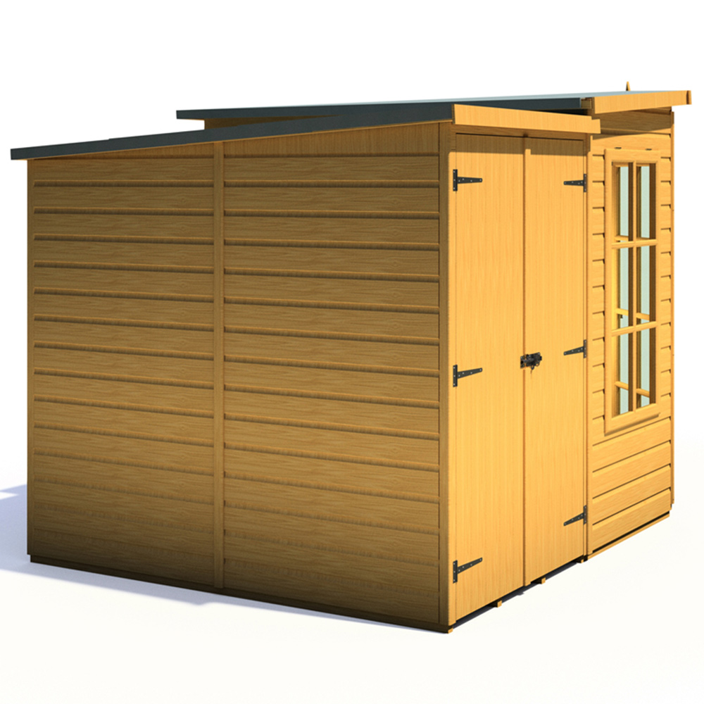 Shire Hampton 7 x 11ft Double Door Traditional Summerhouse with Side Shed Image 5