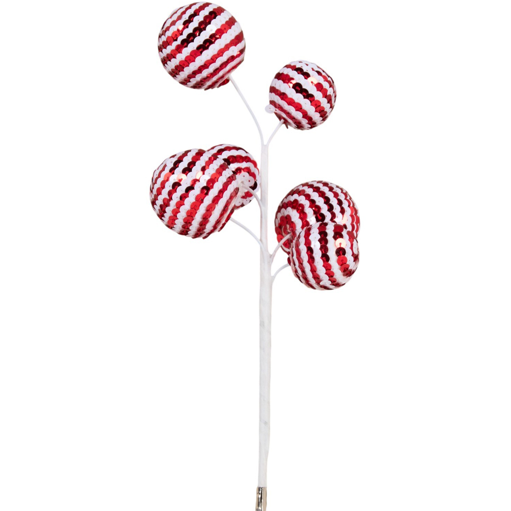 Candy Cane Sequin Pom Pom Clip Image 4