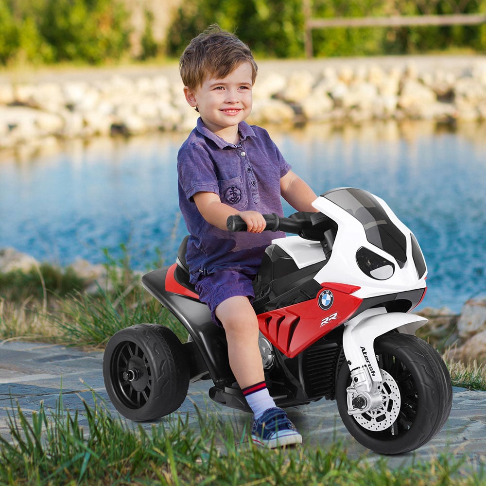 Costway Kids Red Ride On Motorcycle with Training Wheels and Headlight 6V Image 2