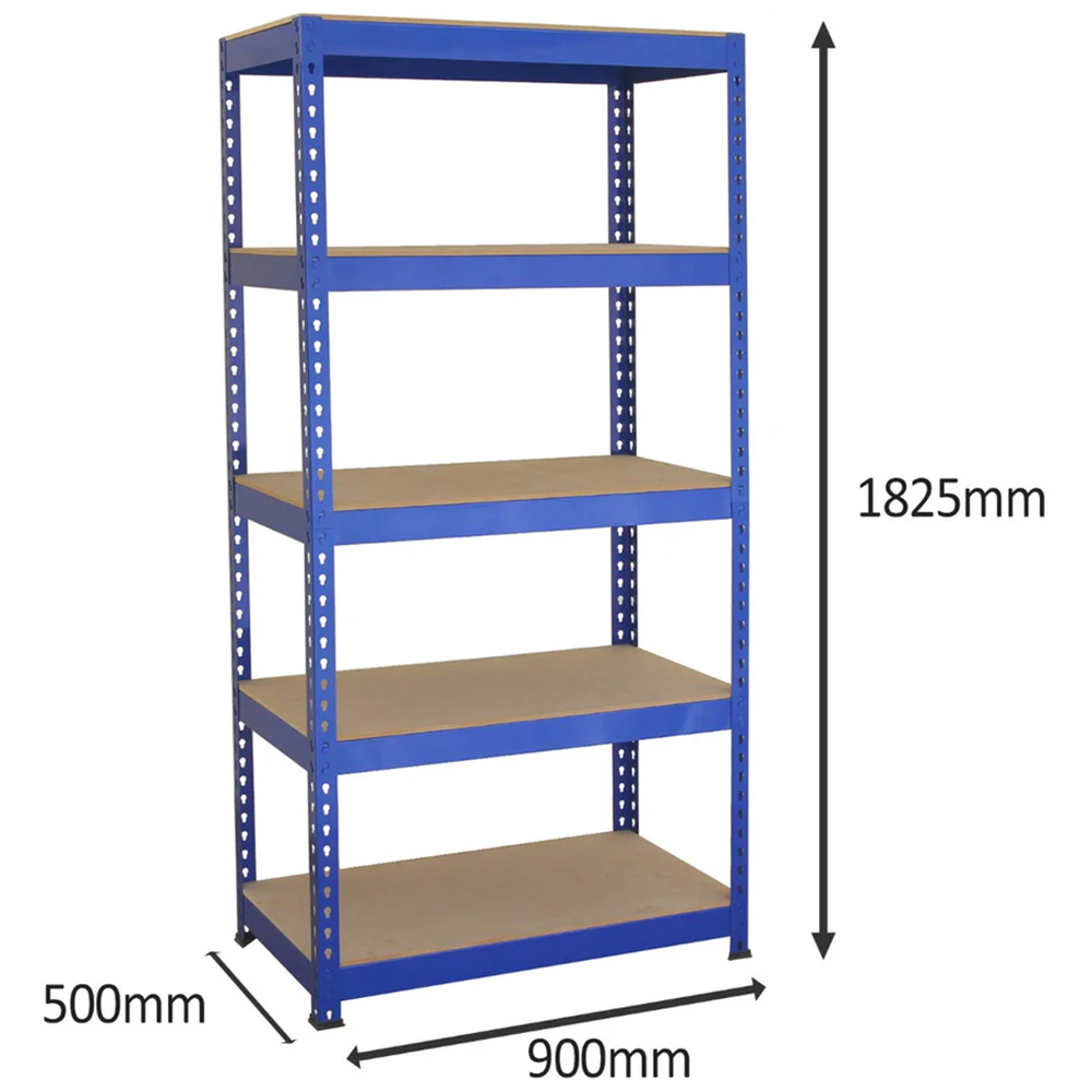 MonsterShop Q-Rax Blue Metal Racking Unit 182.5 x 120 x 50cm 3 Pack Image 6