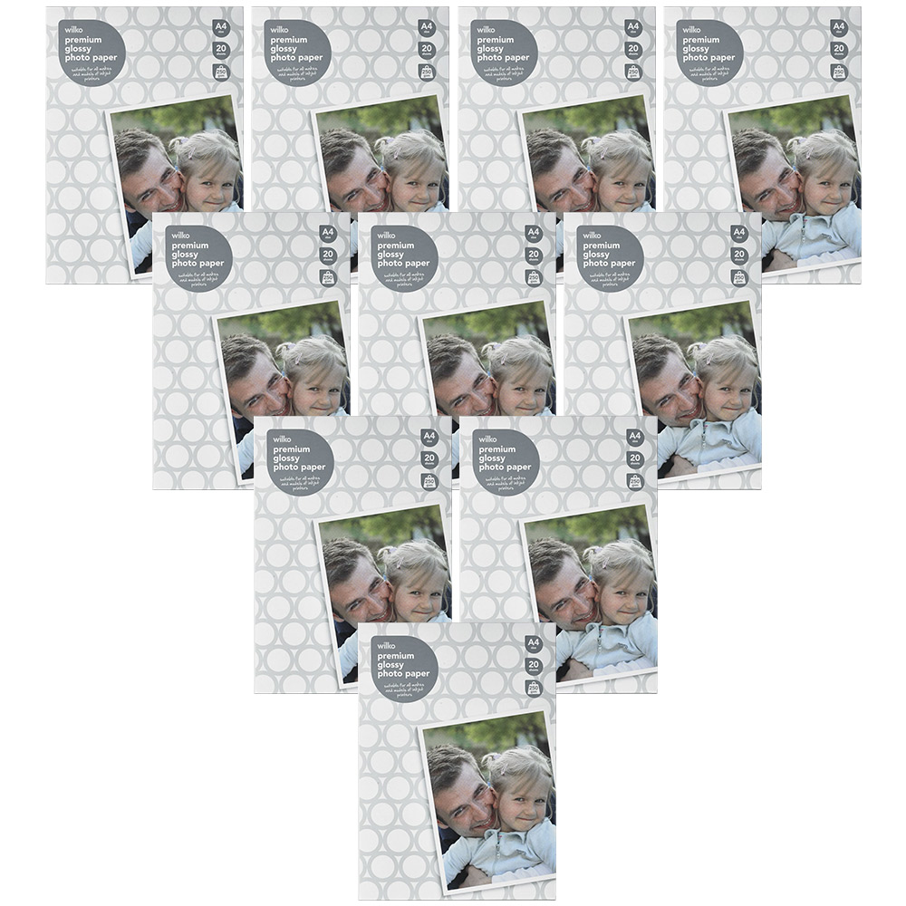 Wilko A4 Premium Glossy Photo Paper 20 Sheets Case of 10 Image 1