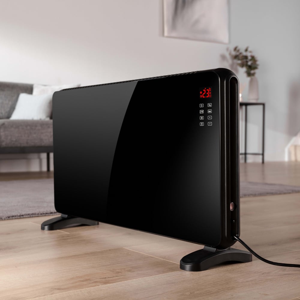 BLACK+DECKER Black Smart Glass Panel Heater 2000W Image 2