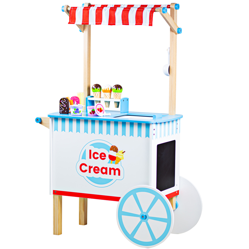 Bigjigs Toys Wooden Ice Cream Cart White Image 1