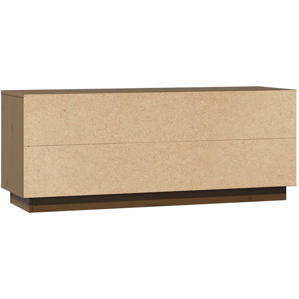 vidaXL 2 Door Single Shelf Honey Brown Solid Pine Wood TV Cabinet Image 8