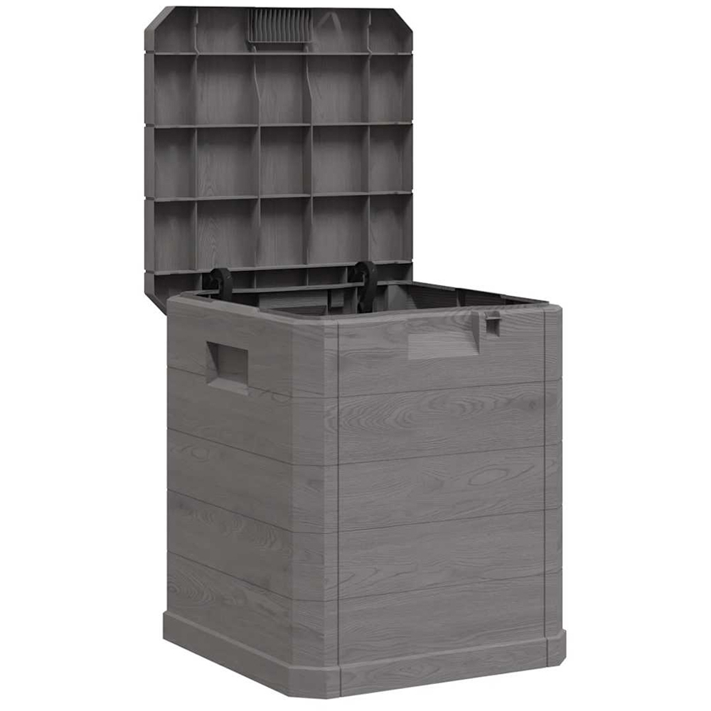 vidaXL 90L Brown Plastic Garden Storage Box Image 2