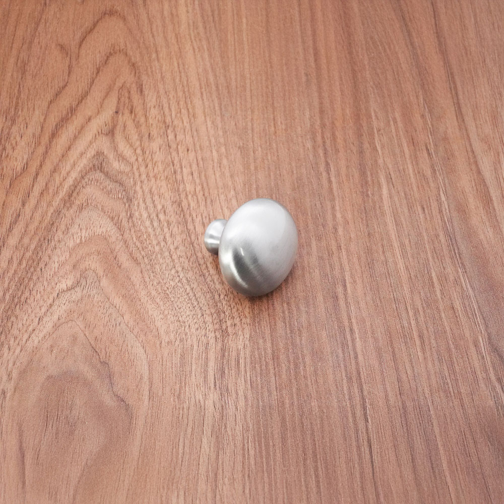 Spira Brass Mushroom Satin Chrome Large 38mm Cupboard Knob Image 2