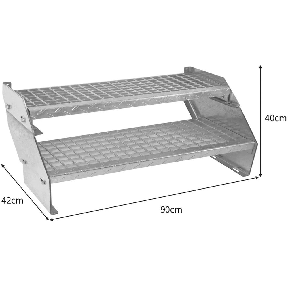 Monstershop 900mm Adjustable 2 Section Galvanised Staircase Image 5