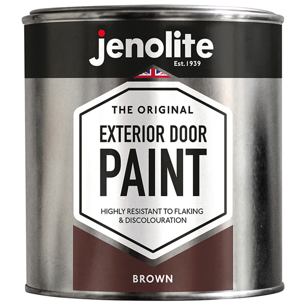 Jenolite Exterior Door Paint Brown 1L Image 2