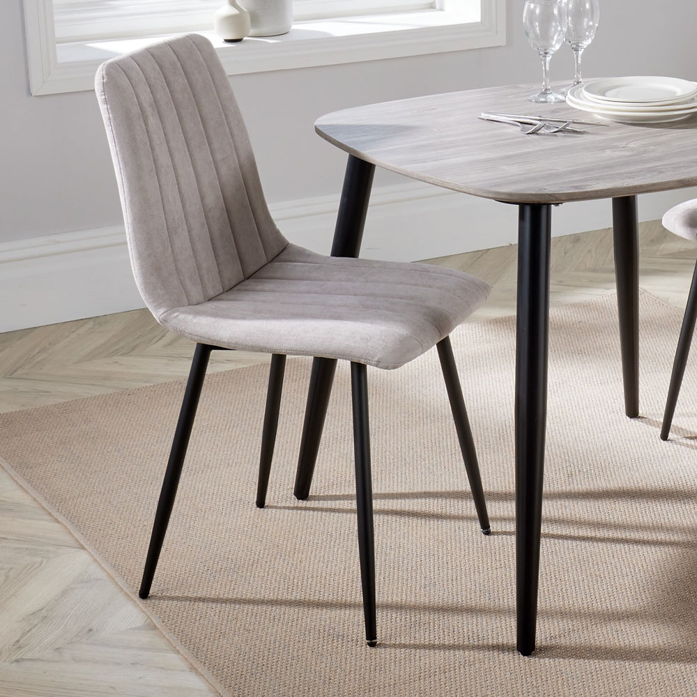 Core Products Aspen Set of 2 Natural and Black Straight Stitch Dining Chair Image 5