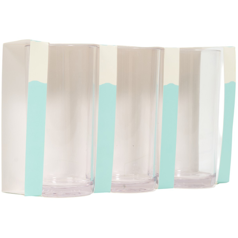 Set of 3 Clear Highball Glasses Clear Image 3