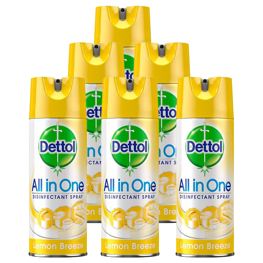 Dettol Lemon Disinfectant Spray Case of 6 x 400ml Image 1