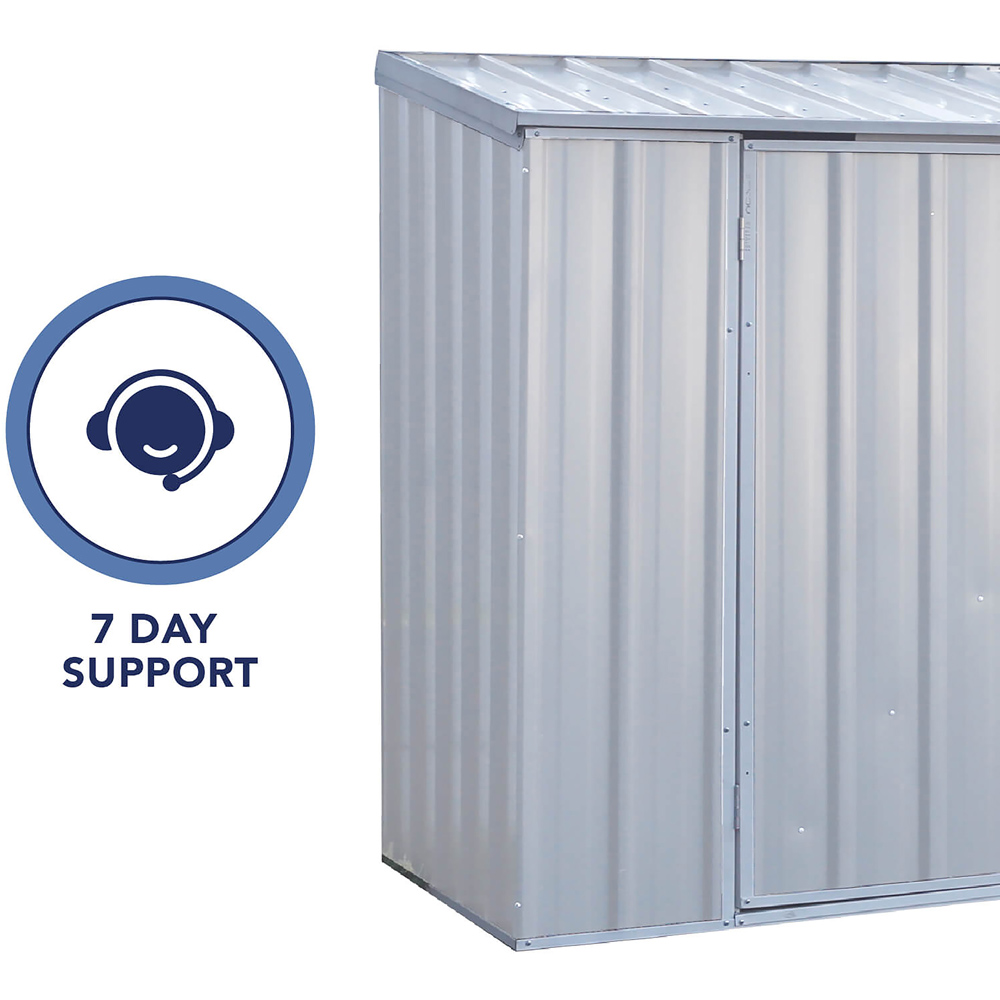 Mercia Absco 7.4 x 2.5ft Zinc Double Door Metal Bike Shed Image 5