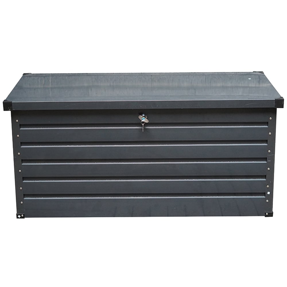 Gr8 Garden Dark Grey Metal Outdoor Storage Box 420L Image 1
