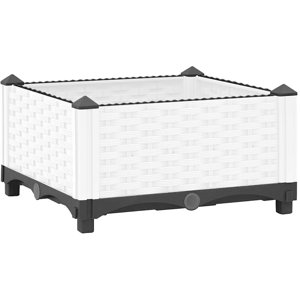 vidaXL White Polypropylene Raised Garden Bed 4 x 40 x 23cm Image 1