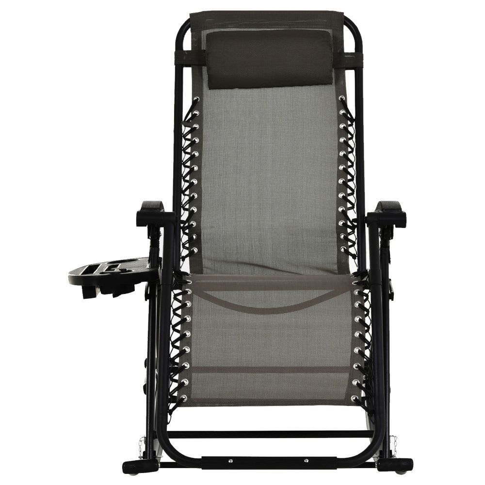 Outsunny Texteline Grey Zero Gravity Rocking Recliner Chair Image 5