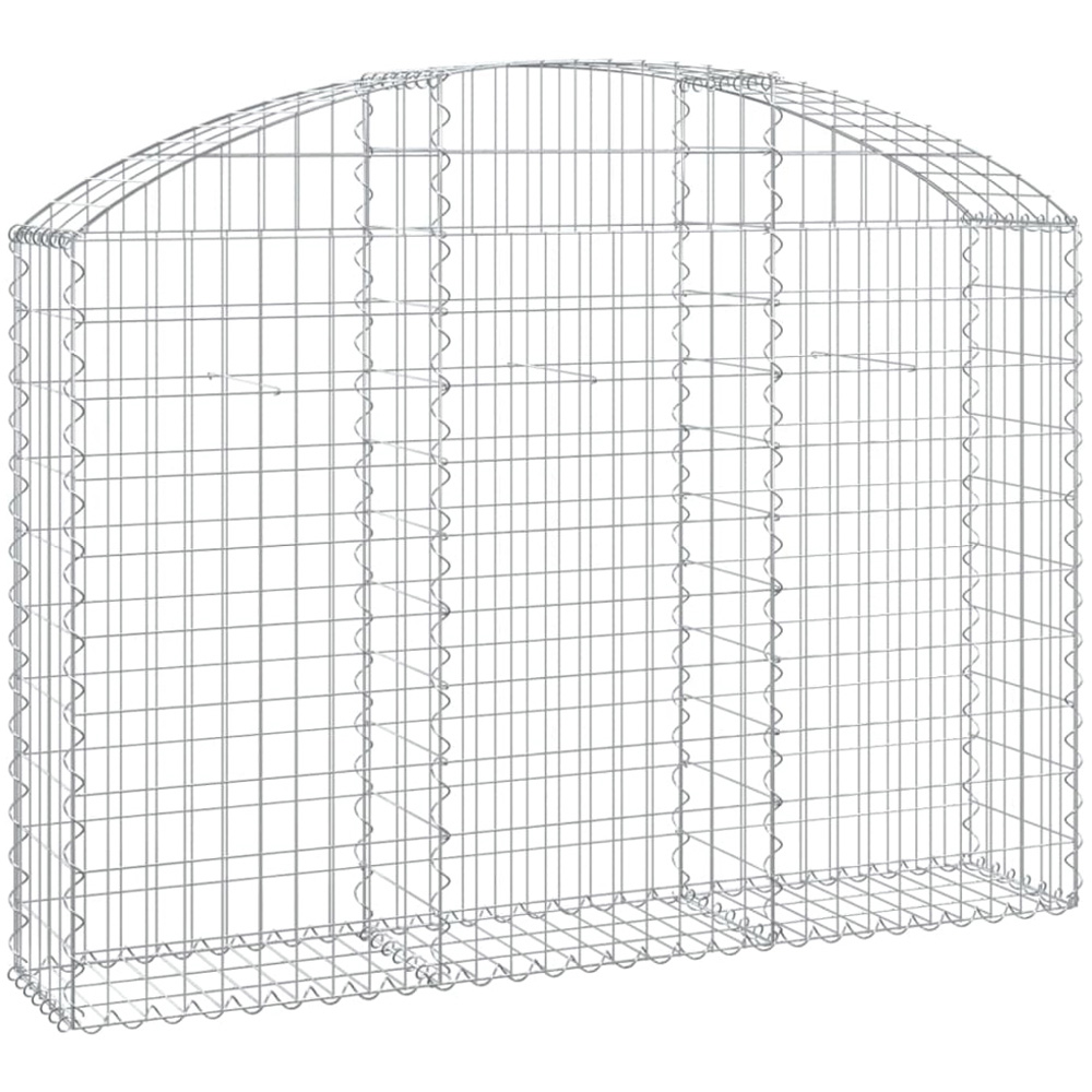 vidaXL Silver Galvanised Iron Arched Gabion Basket 150 x 30 x 100/120cm Image 1